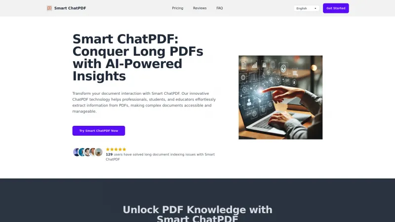 Homepage of smartchatpdf