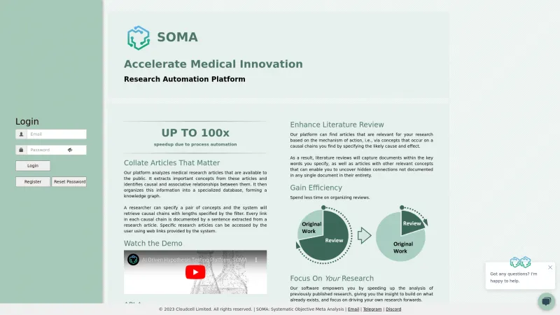 Homepage of soma