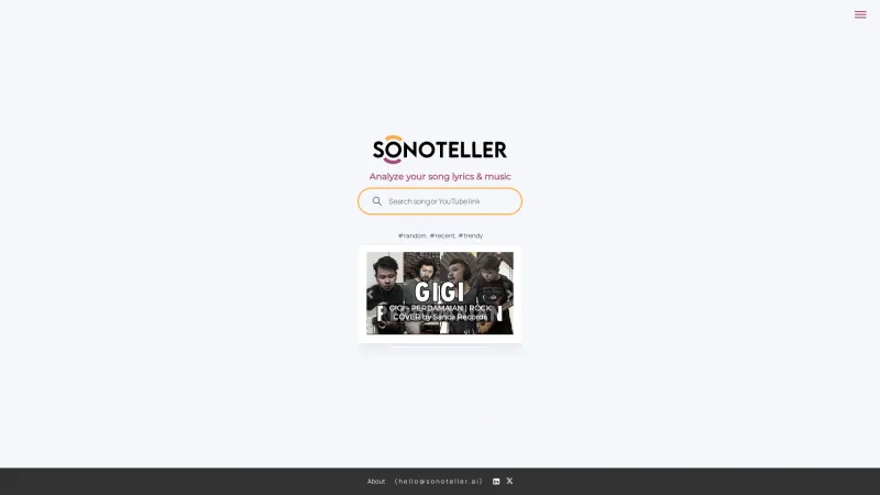 Homepage of sonoteller