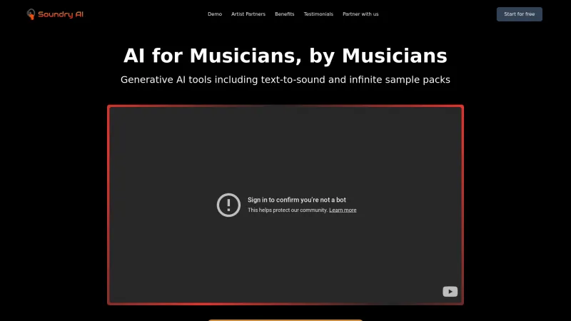 Homepage of soundry