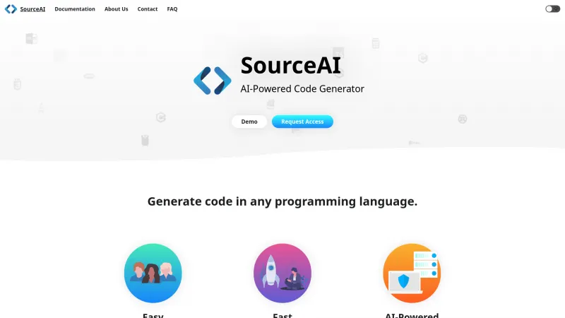 Homepage of sourceai