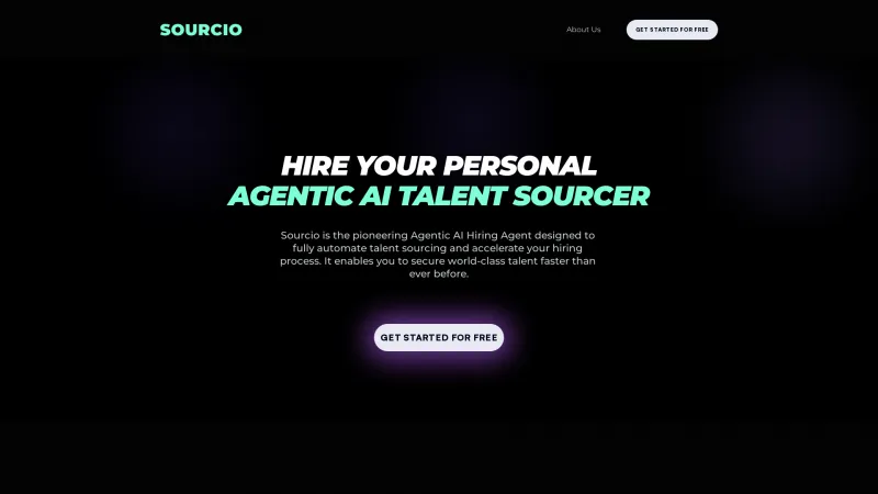 Homepage of sourcio