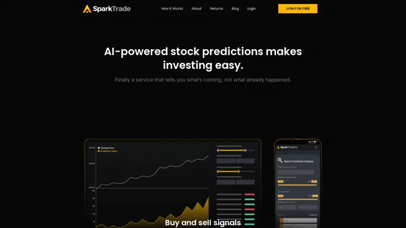 Homepage of sparktrade