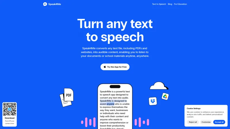 Homepage of speak4me