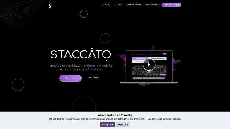 Homepage of staccato