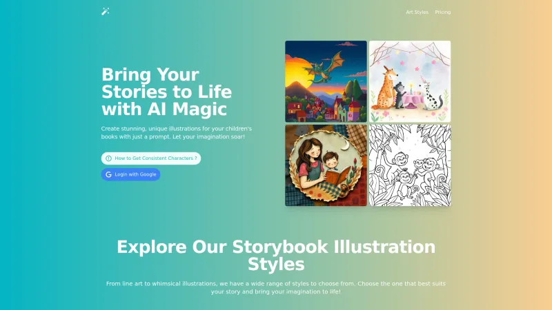 Homepage of storyartai