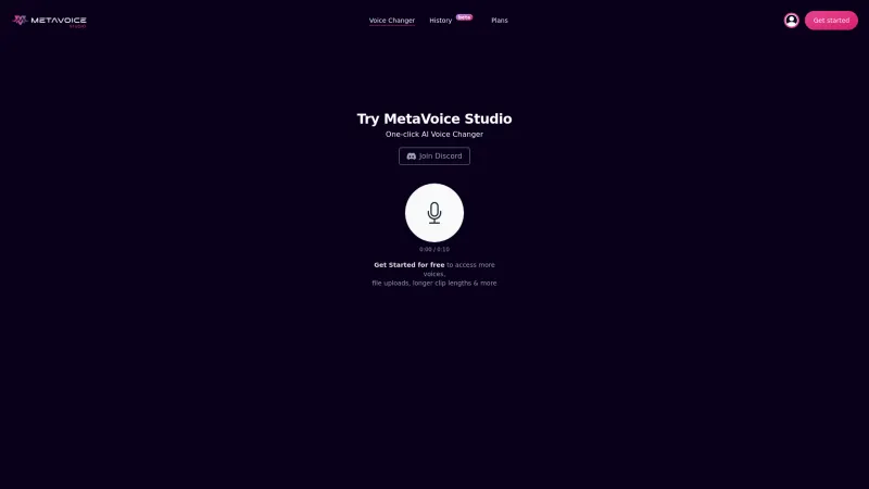 Homepage of themetavoice