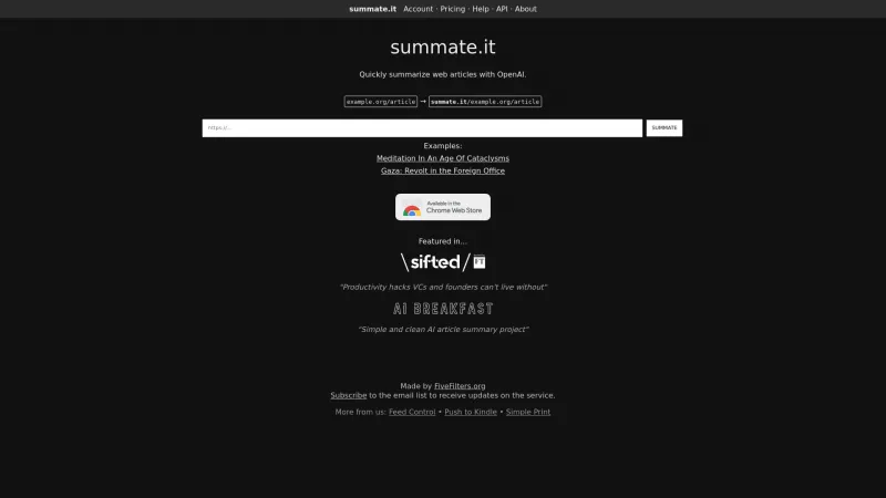 Homepage of summate