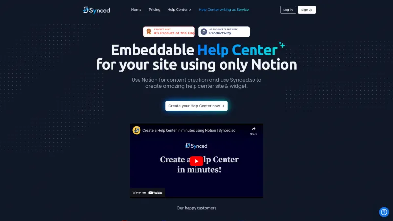 Homepage of synced