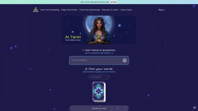 Homepage of tarotnova