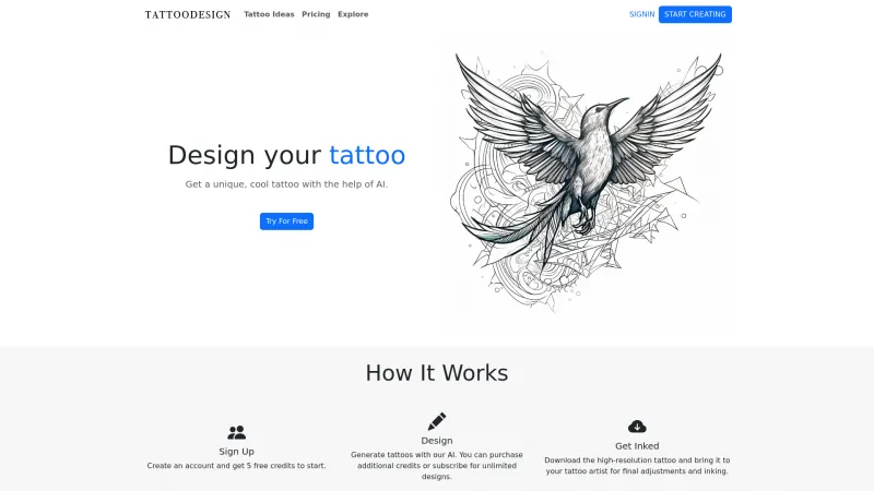 Homepage of tattooidea