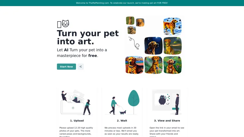 Homepage of thepetpainting