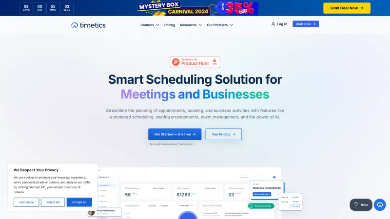 Homepage of timetics