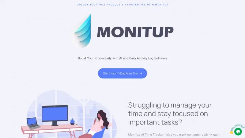 Homepage of monitup