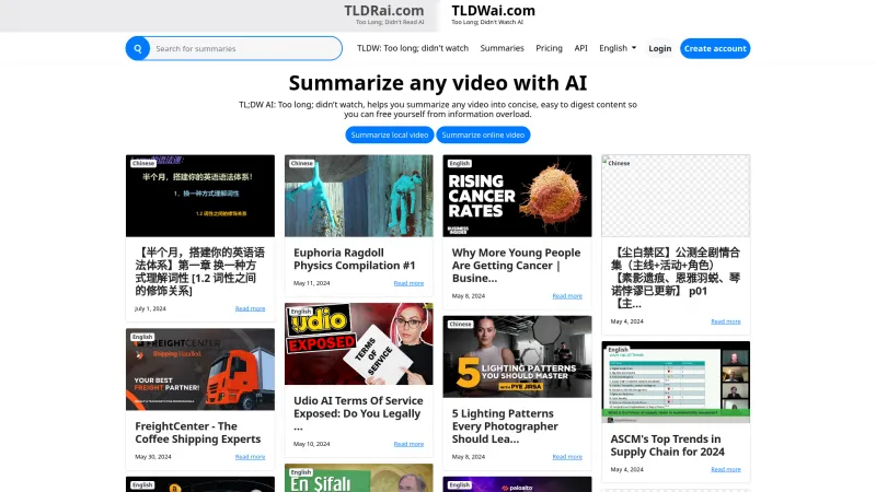 Homepage of tldwai