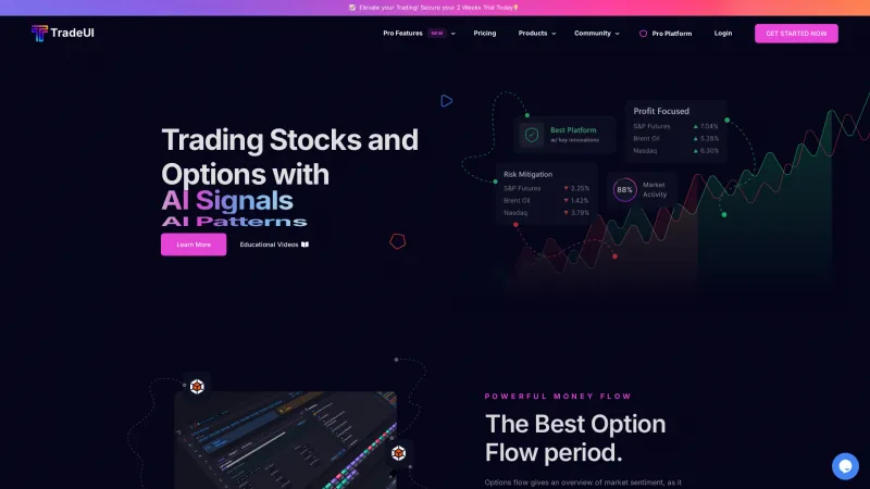 Homepage of tradeui