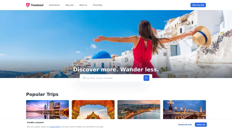 Homepage of travelnaut