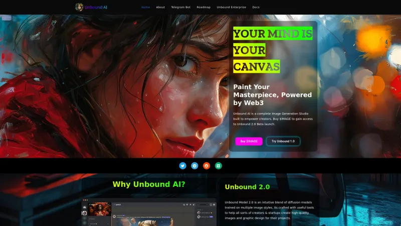 Homepage of unboundai