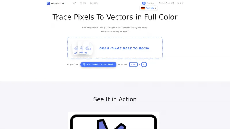 Homepage of vectorizer