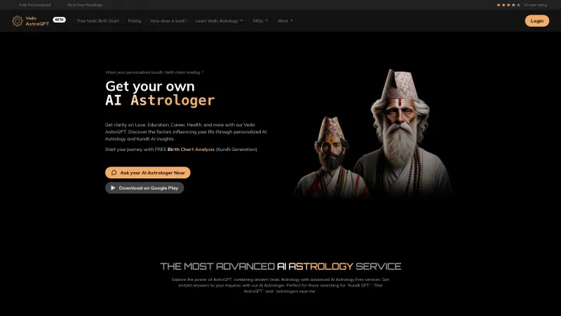 Homepage of vedicastrogpt