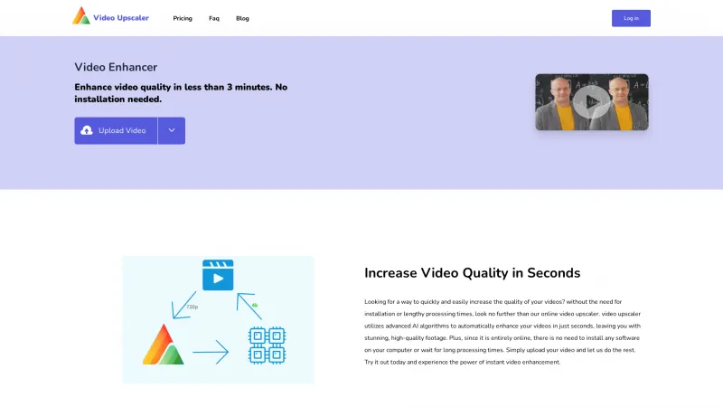 Homepage of video-upscaler