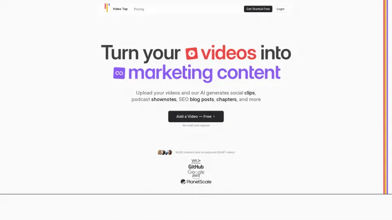 Homepage of videotapit