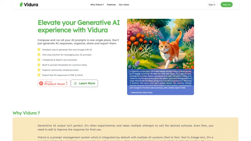 Homepage of vidura