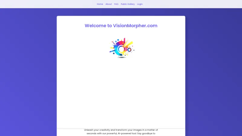 Homepage of visionmorpher