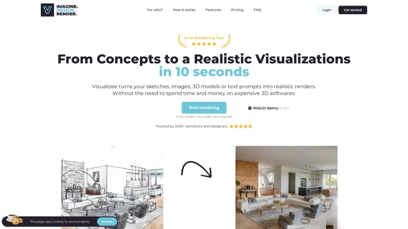 Homepage of visualizee