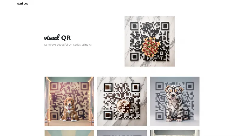 Homepage of visualqr