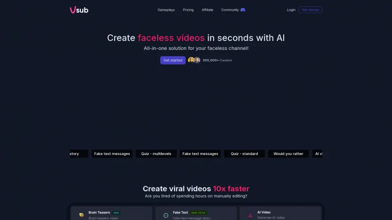 Homepage of vsub