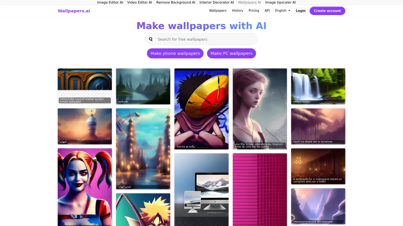 Homepage of wallpapers