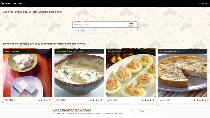 Homepage of what-the-chef