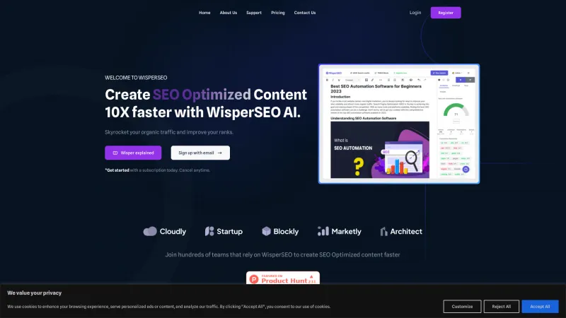 Homepage of wisperseo