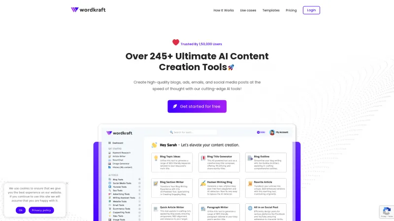 Homepage of wordkraft