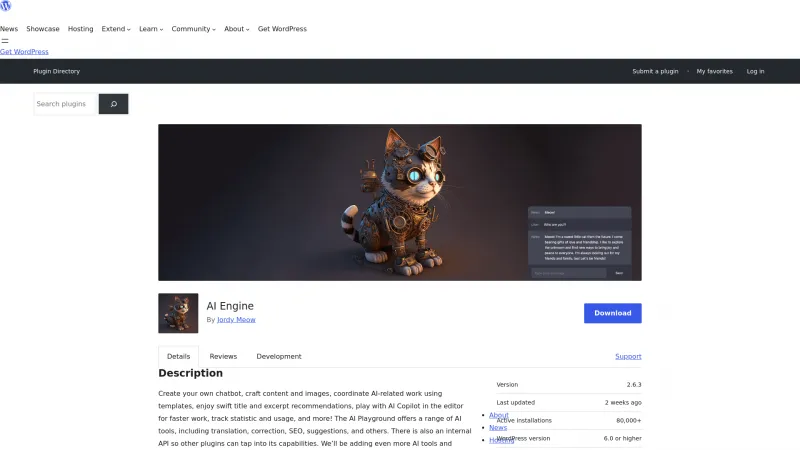 Homepage of wordpress