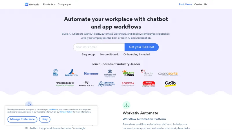 Homepage of workativ