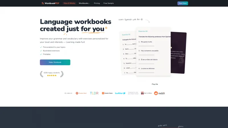 Homepage of workbookpdf