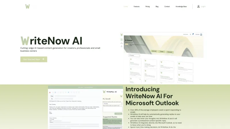 Homepage of writenowai