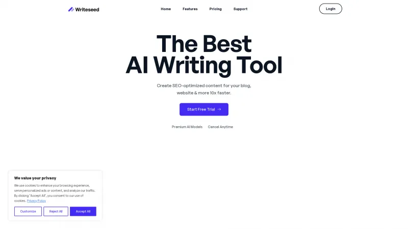 Homepage of writeseed