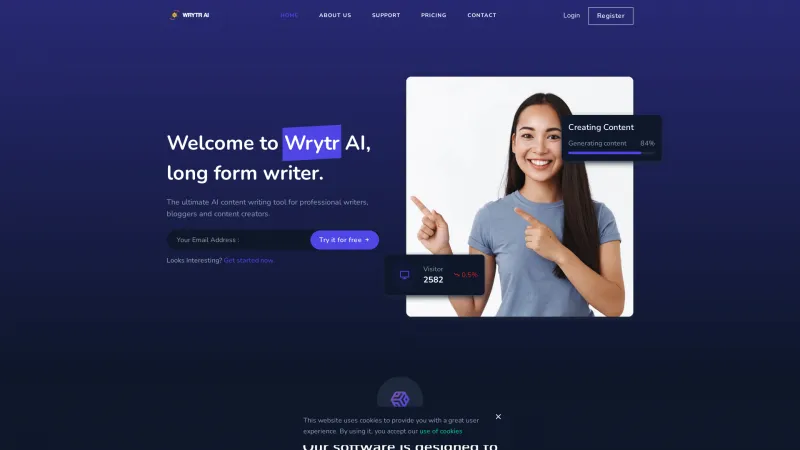 Homepage of wrytr