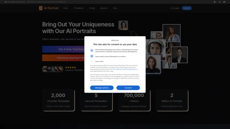 Homepage of ai-portraits