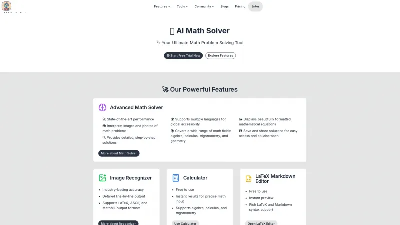 Homepage of aimathsolve