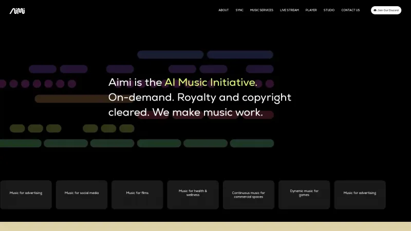 Homepage of aimi