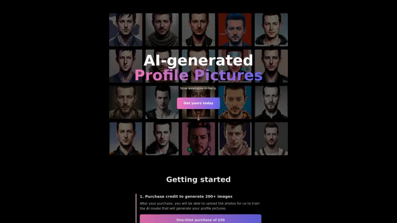 Homepage of aiprofilepictures