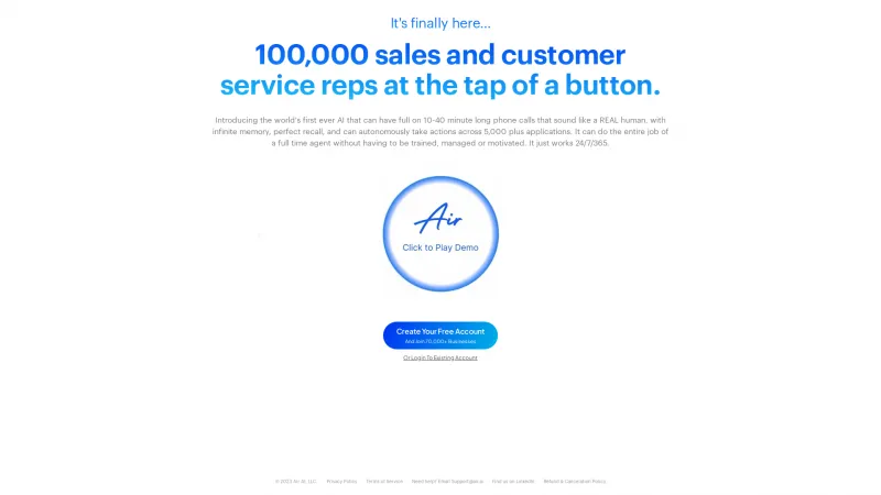 Homepage of air