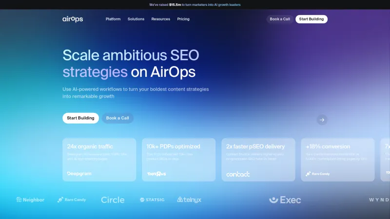 Homepage of airops