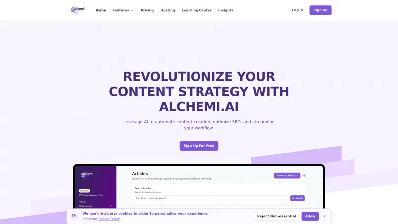 Homepage of alchemi