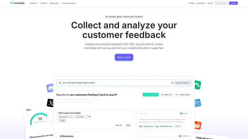 Homepage of anecdoteai