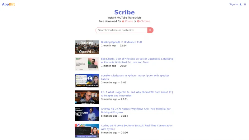 Homepage of appblit